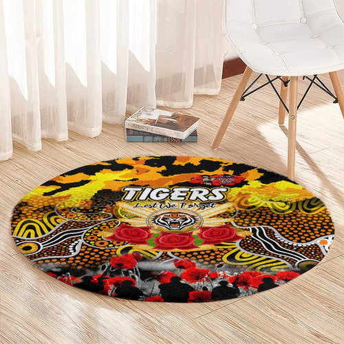 Tigers ANZAC Day Round Carpet Australian Army - Lest We Forget