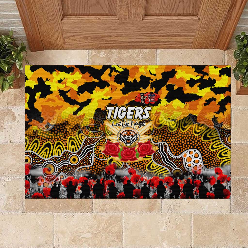 Tigers ANZAC Day Rubber Doormat Australian Army - Lest We Forget