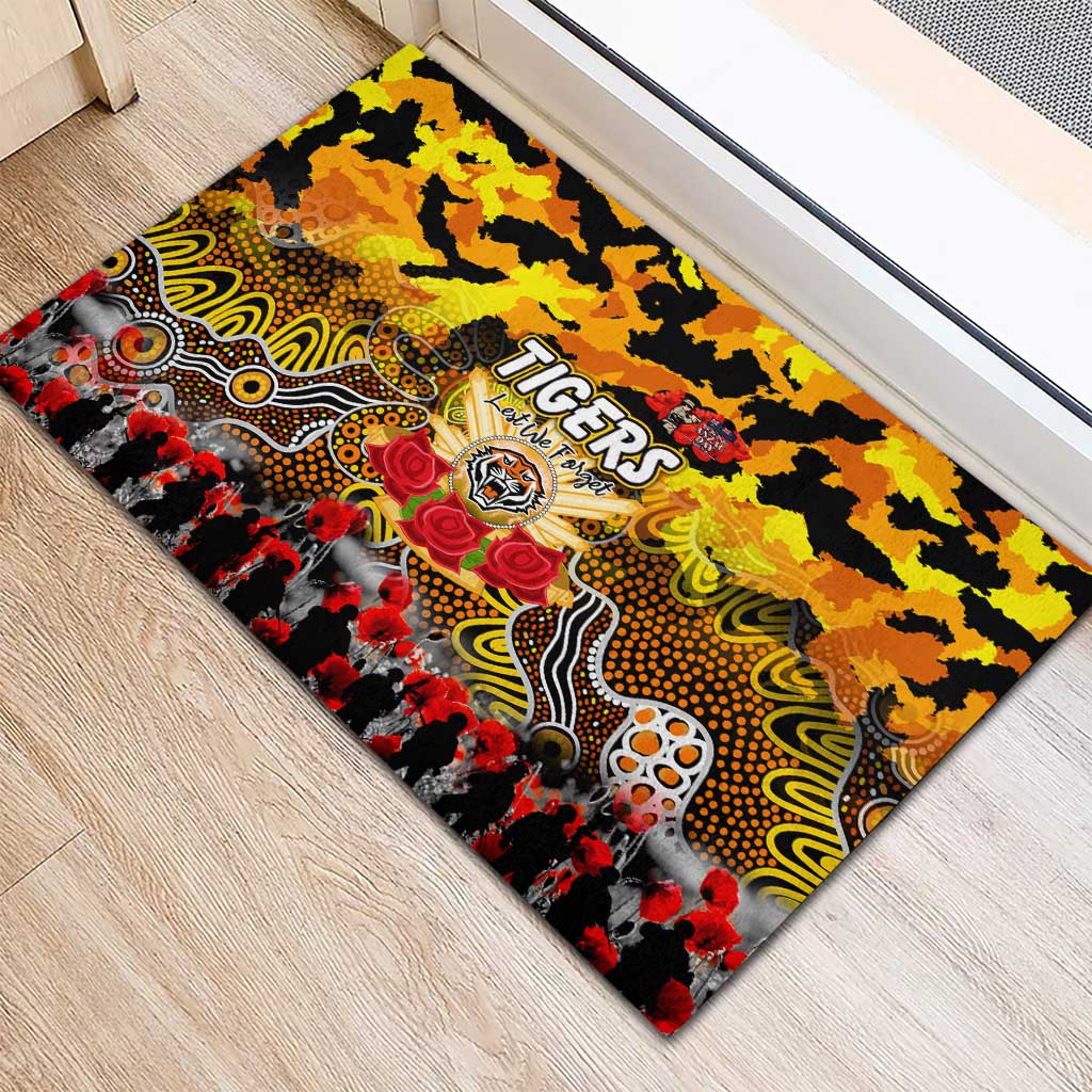 Tigers ANZAC Day Rubber Doormat Australian Army - Lest We Forget
