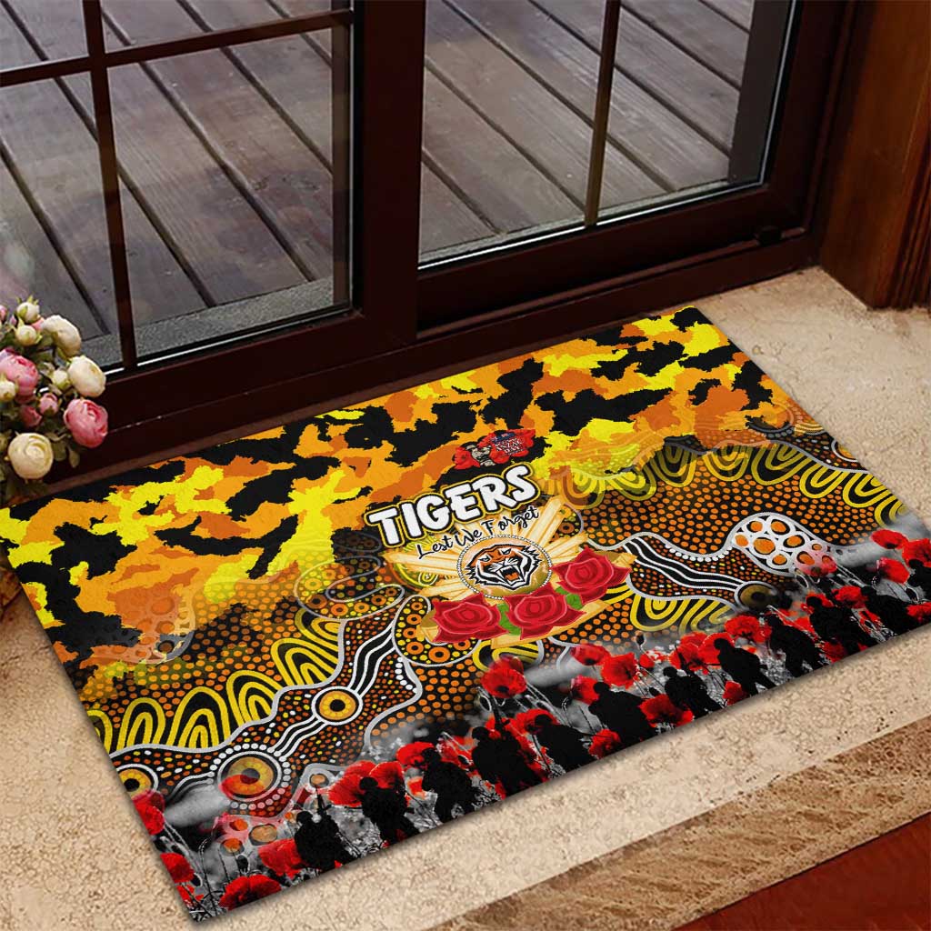 Tigers ANZAC Day Rubber Doormat Australian Army - Lest We Forget