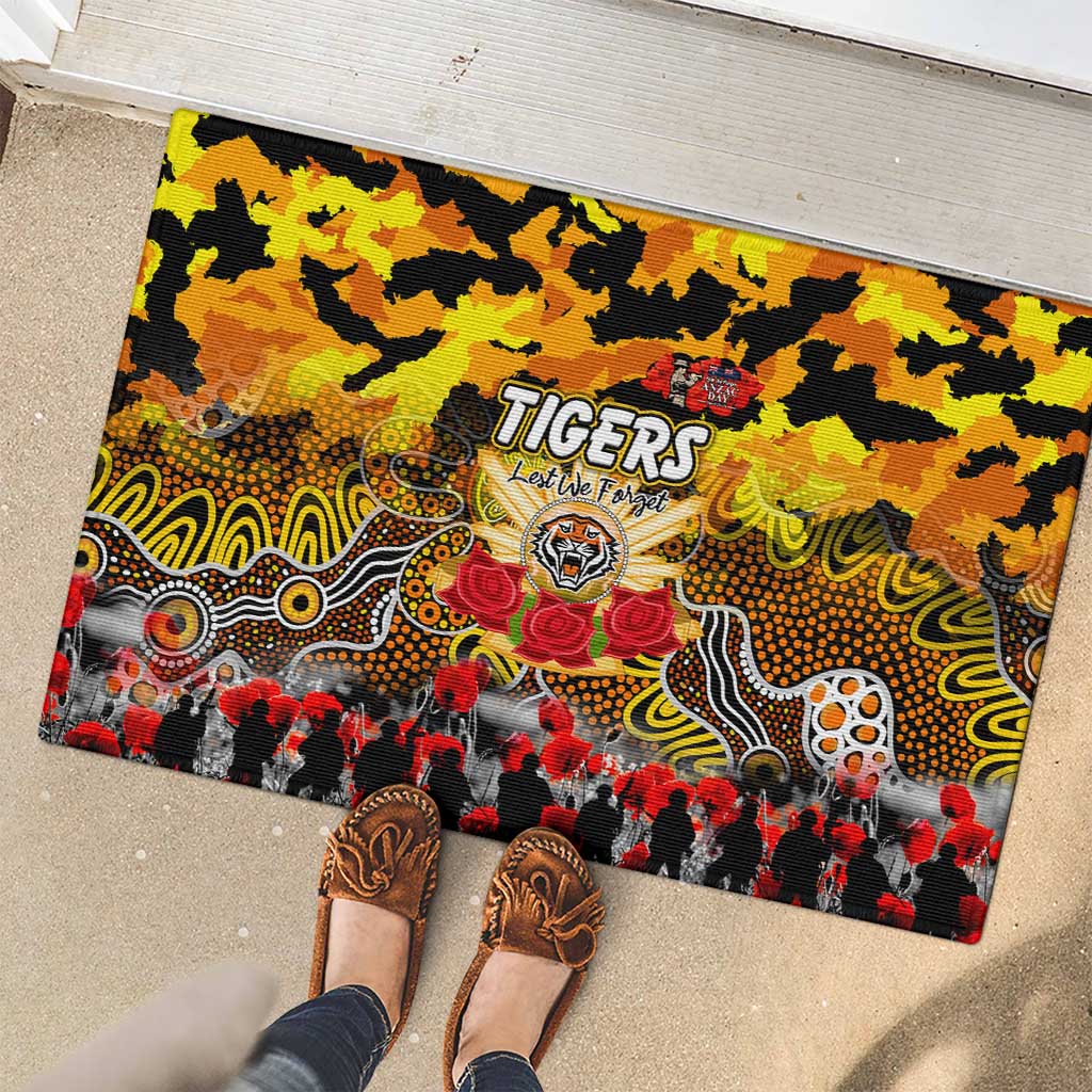 Tigers ANZAC Day Rubber Doormat Australian Army - Lest We Forget