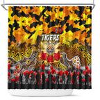 Tigers ANZAC Day Shower Curtain Australian Army - Lest We Forget