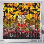 Tigers ANZAC Day Shower Curtain Australian Army - Lest We Forget