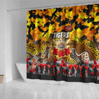 Tigers ANZAC Day Shower Curtain Australian Army - Lest We Forget