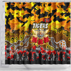 Tigers ANZAC Day Shower Curtain Australian Army - Lest We Forget