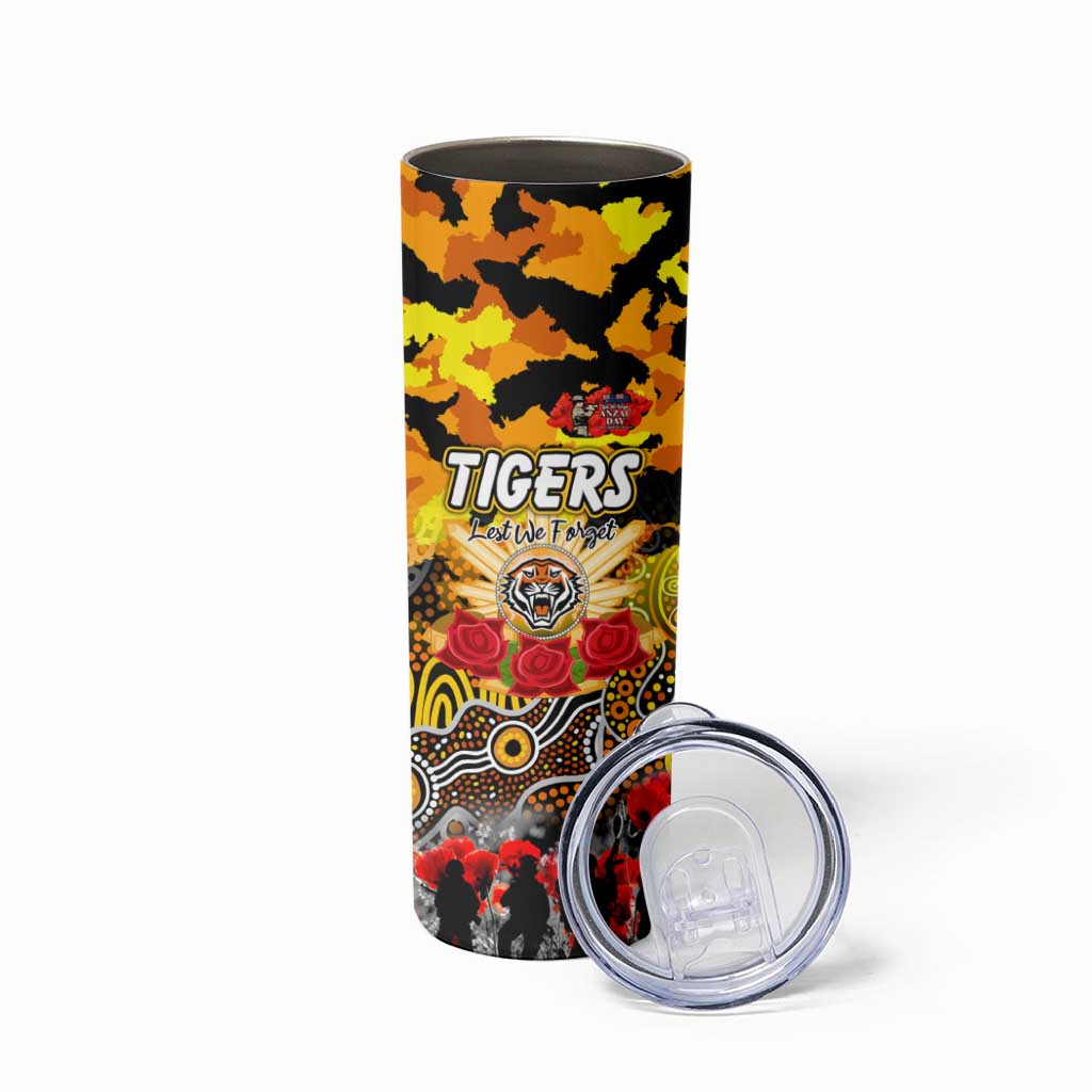 Personalized Tigers ANZAC Day Skinny Tumbler Australian Army - Lest We Forget