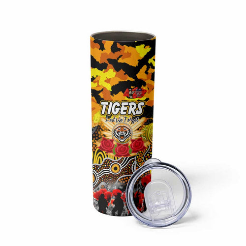 Personalized Tigers ANZAC Day Skinny Tumbler Australian Army - Lest We Forget
