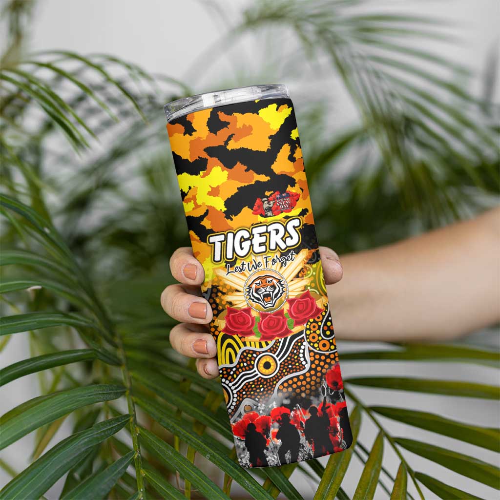 Personalized Tigers ANZAC Day Skinny Tumbler Australian Army - Lest We Forget