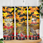 Personalized Tigers ANZAC Day Skinny Tumbler Australian Army - Lest We Forget