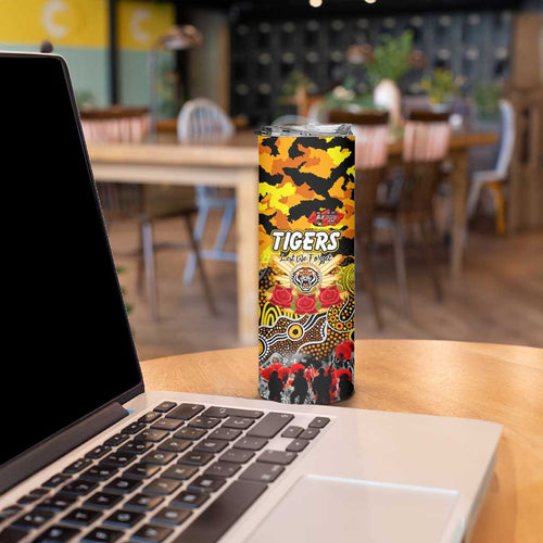Personalized Tigers ANZAC Day Skinny Tumbler Australian Army - Lest We Forget