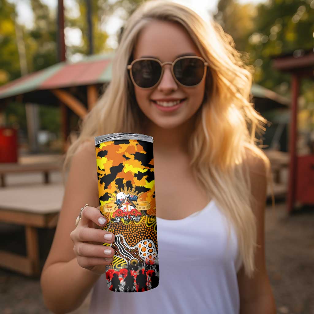 Personalized Tigers ANZAC Day Skinny Tumbler Australian Army - Lest We Forget