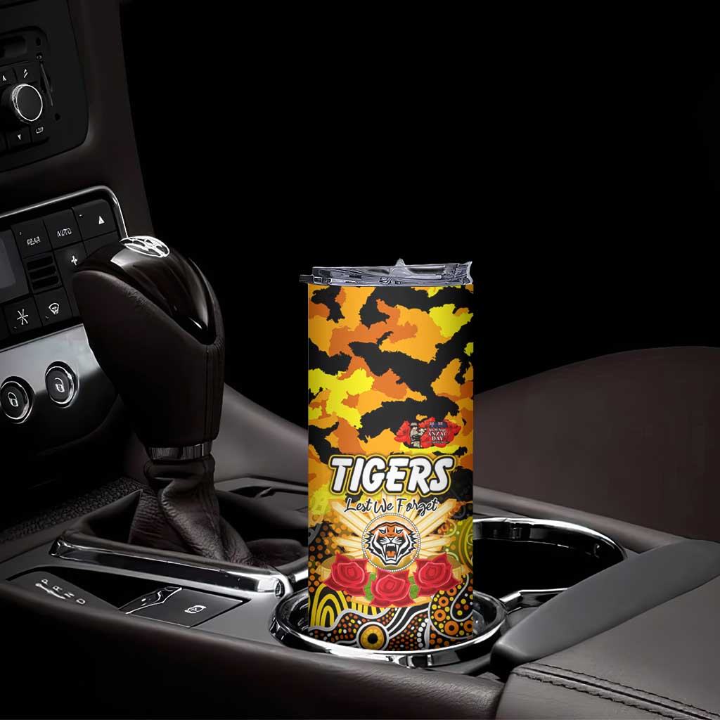 Personalized Tigers ANZAC Day Skinny Tumbler Australian Army - Lest We Forget