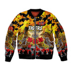 Personalized Tigers ANZAC Day Sleeve Zip Bomber Jacket Australian Army - Lest We Forget