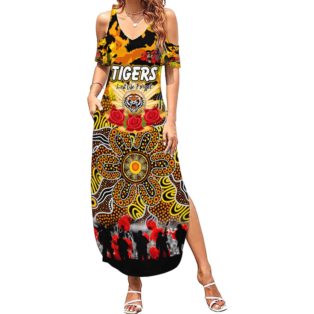 Personalized Tigers ANZAC Day Summer Maxi Dress Australian Army - Lest We Forget