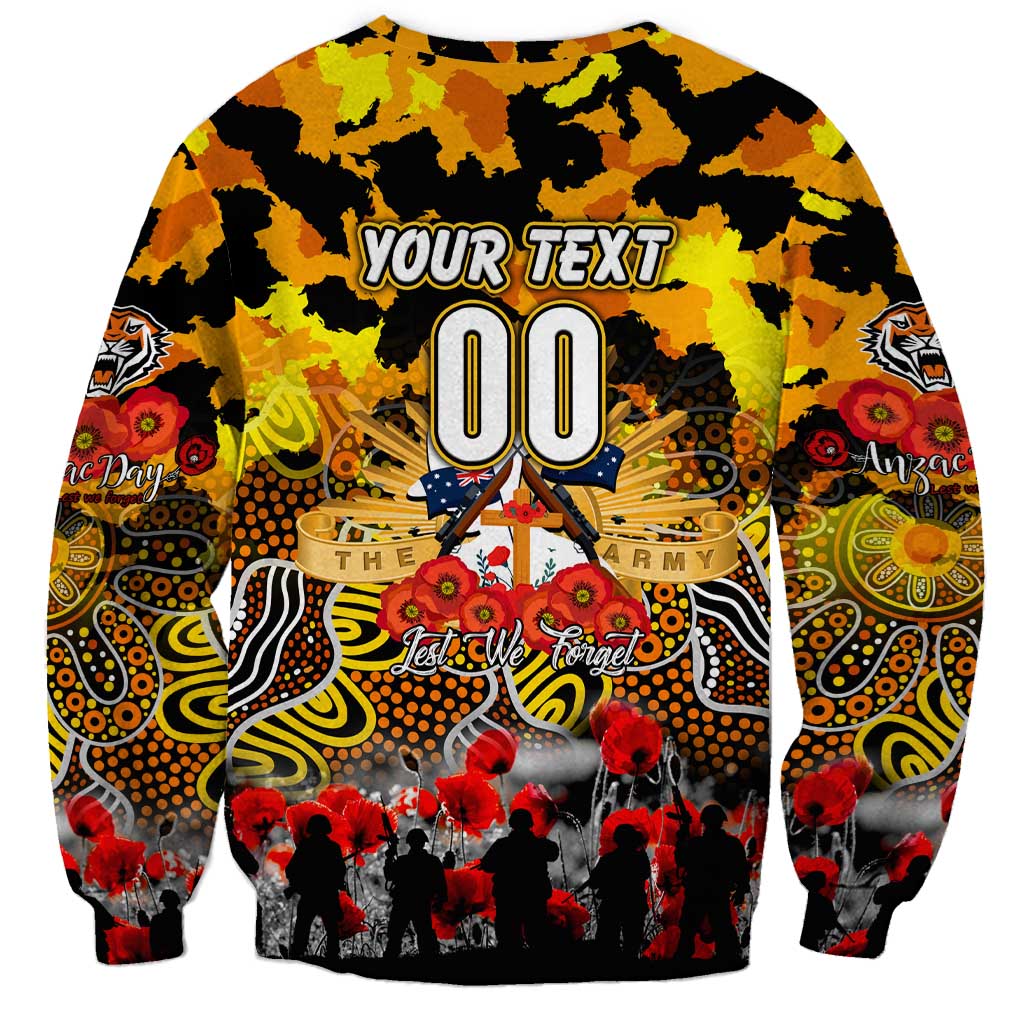 Personalized Tigers ANZAC Day Sweatshirt Australian Army - Lest We Forget