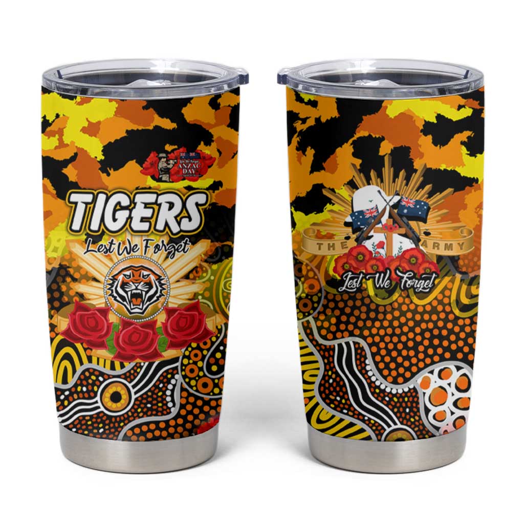 Personalized Tigers ANZAC Day Tumbler Cup Australian Army - Lest We Forget