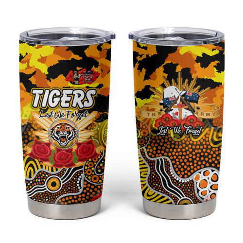 Personalized Tigers ANZAC Day Tumbler Cup Australian Army - Lest We Forget