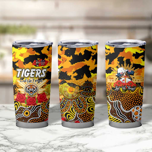 Personalized Tigers ANZAC Day Tumbler Cup Australian Army - Lest We Forget