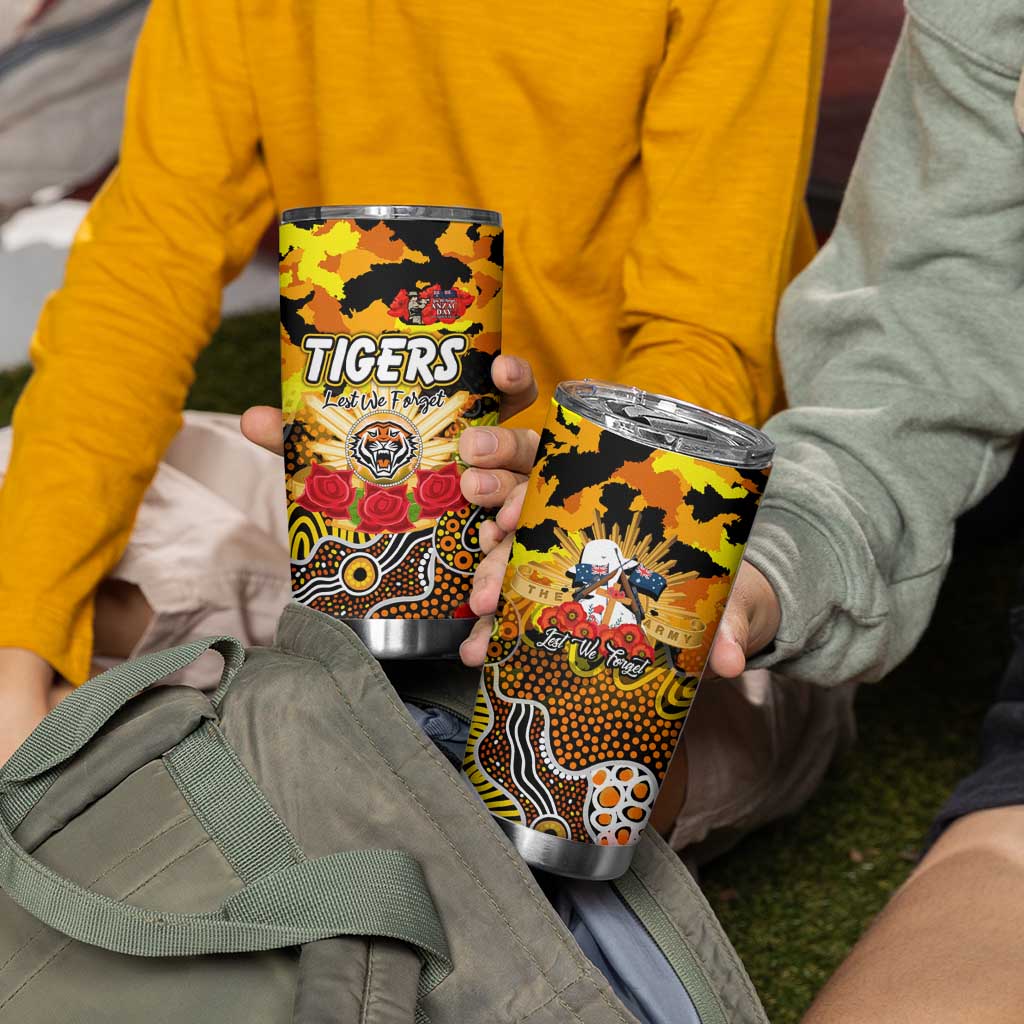 Personalized Tigers ANZAC Day Tumbler Cup Australian Army - Lest We Forget