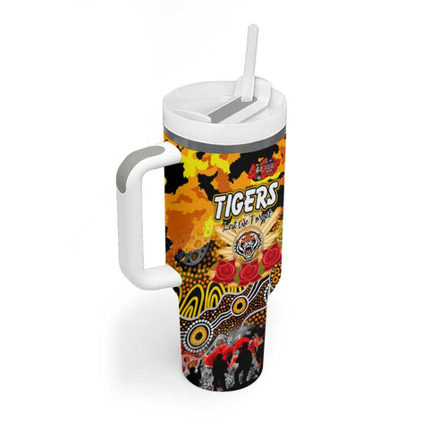 Personalized Tigers ANZAC Day Tumbler With Handle Australian Army - Lest We Forget