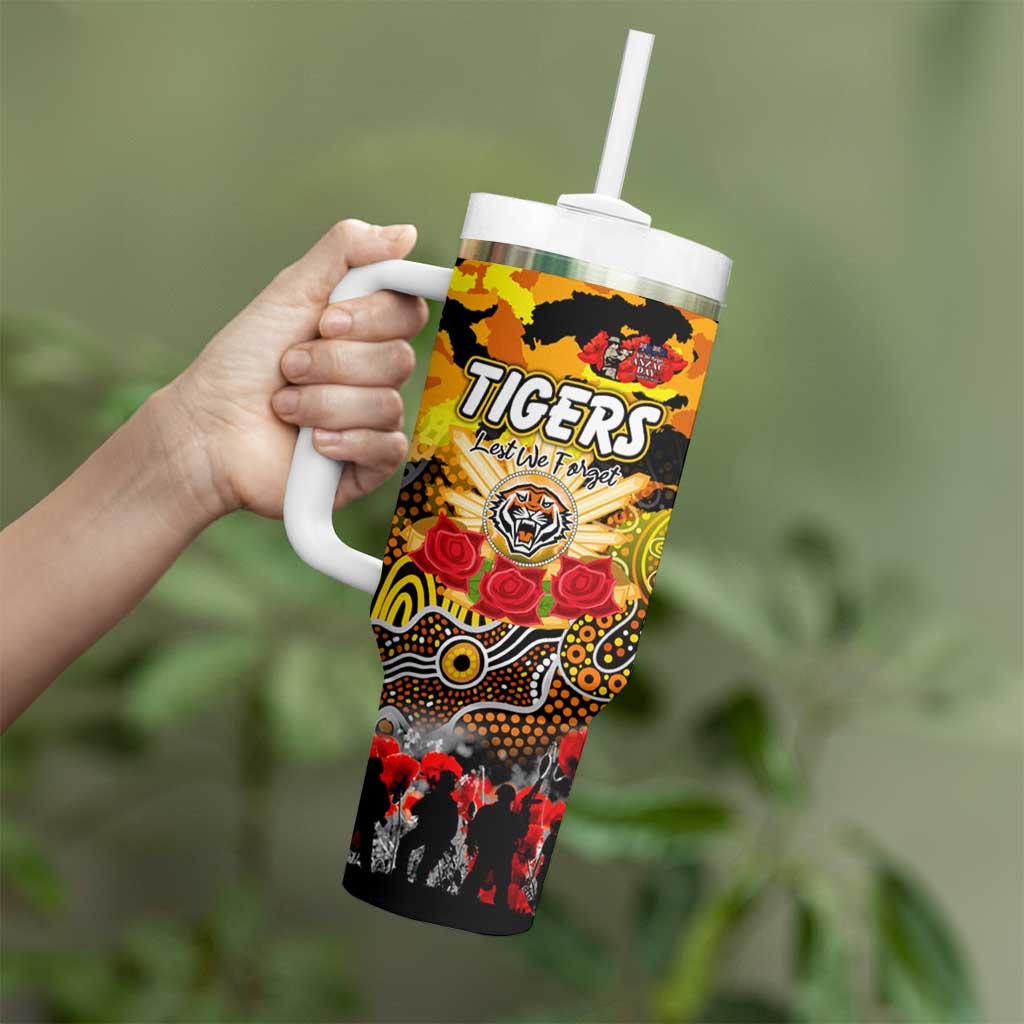 Personalized Tigers ANZAC Day Tumbler With Handle Australian Army - Lest We Forget