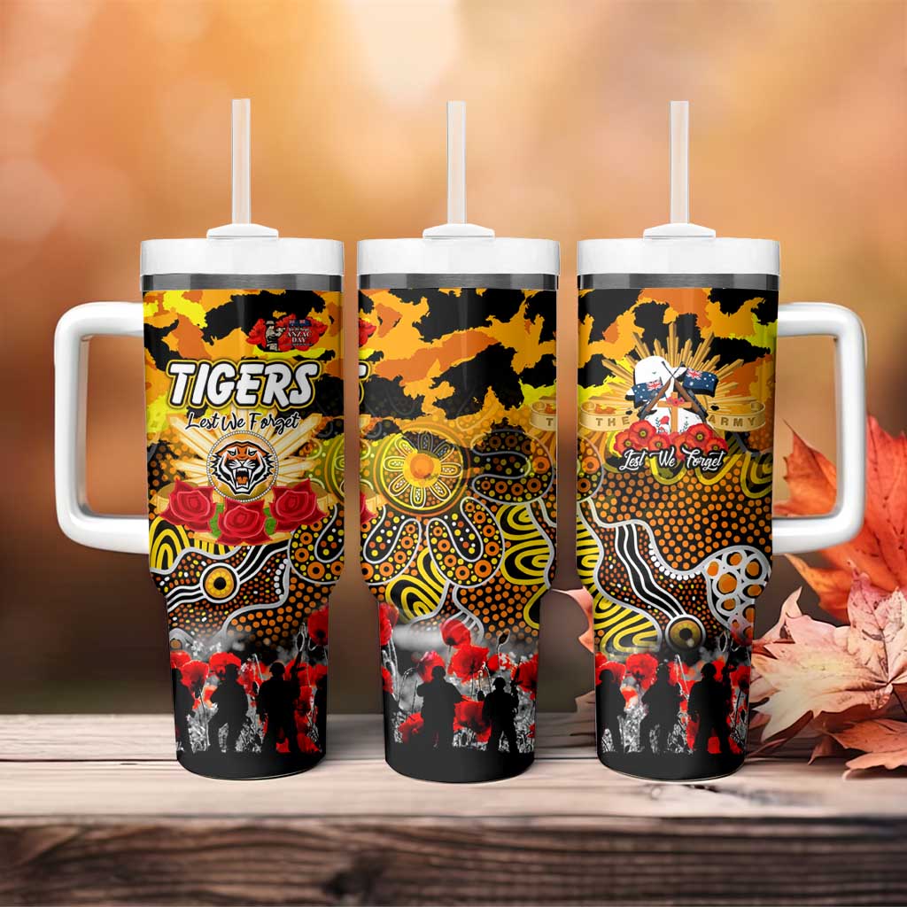 Personalized Tigers ANZAC Day Tumbler With Handle Australian Army - Lest We Forget