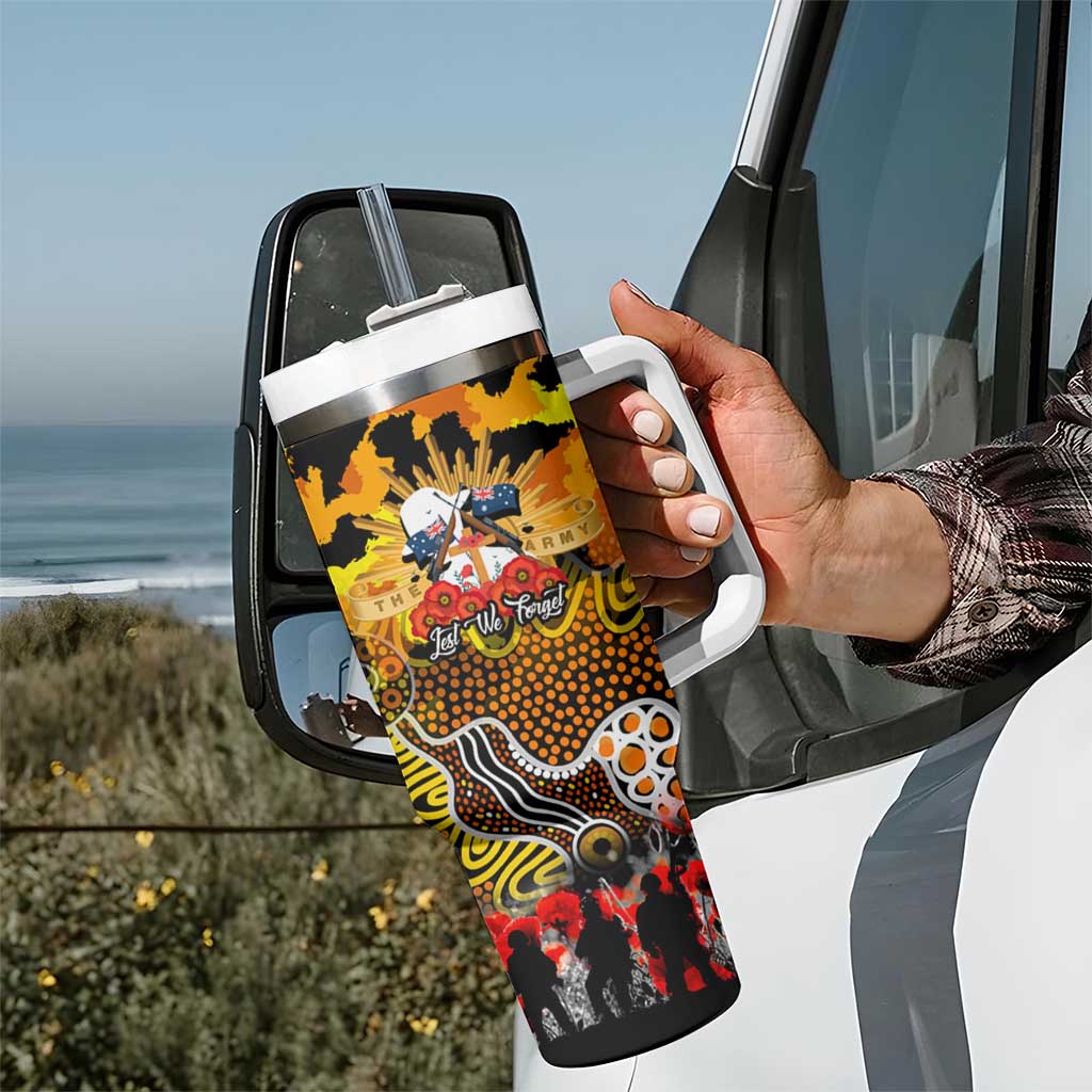 Personalized Tigers ANZAC Day Tumbler With Handle Australian Army - Lest We Forget