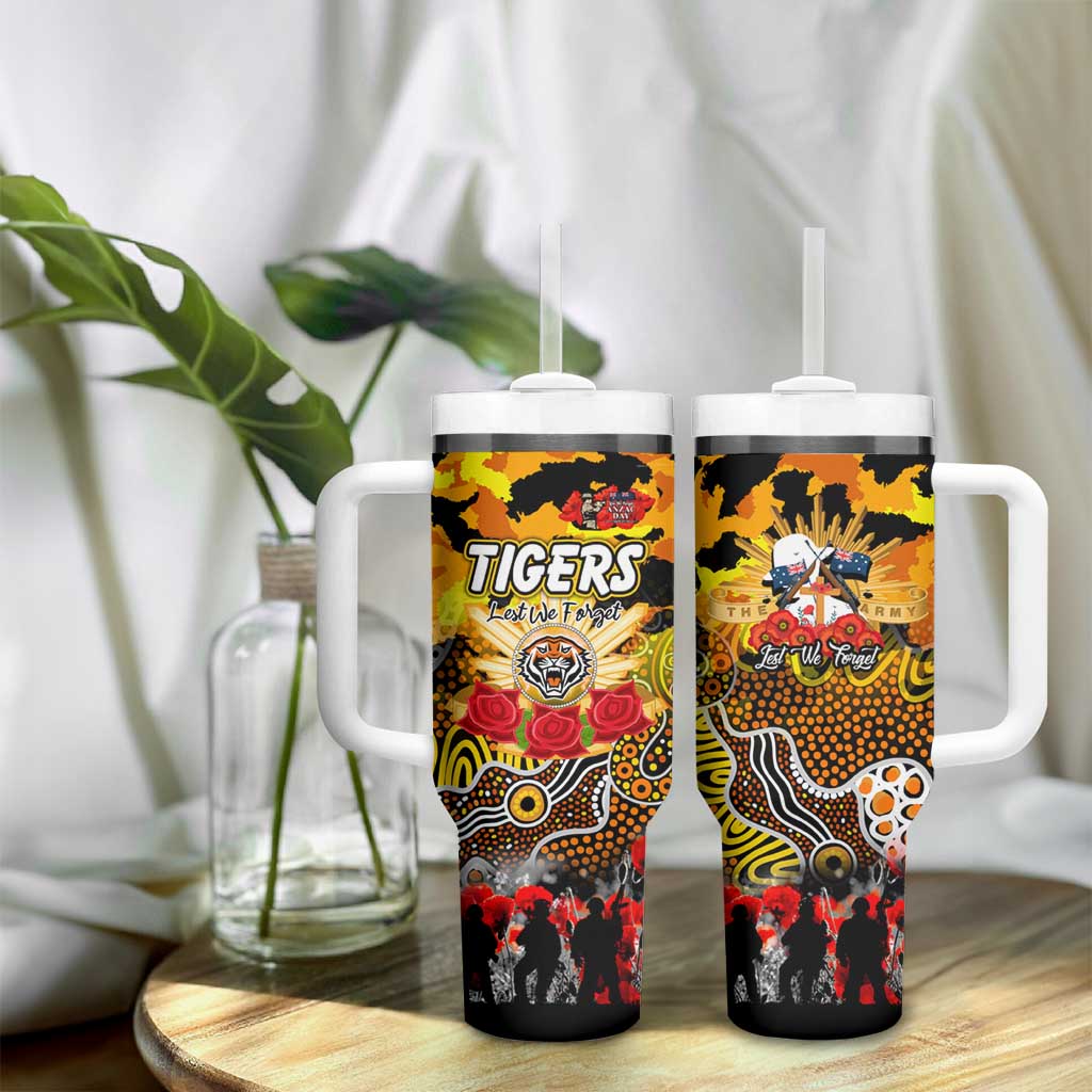 Personalized Tigers ANZAC Day Tumbler With Handle Australian Army - Lest We Forget