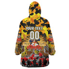 Personalized Tigers ANZAC Day Wearable Blanket Hoodie Australian Army - Lest We Forget