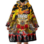 Personalized Tigers ANZAC Day Wearable Blanket Hoodie Australian Army - Lest We Forget