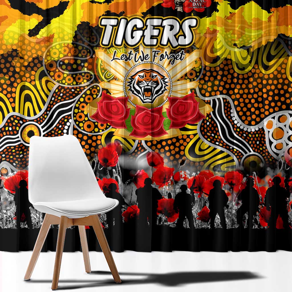 Tigers ANZAC Day Window Curtain Australian Army - Lest We Forget