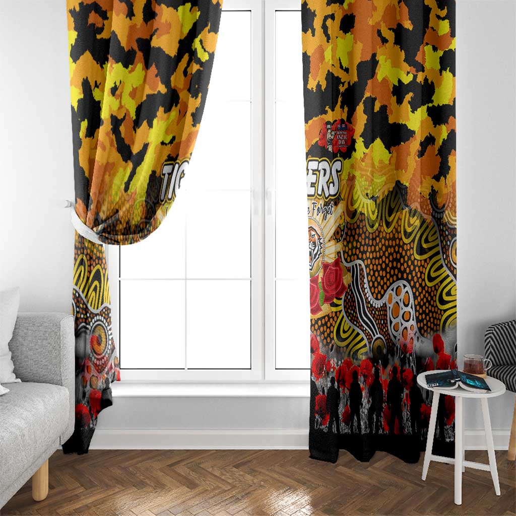Tigers ANZAC Day Window Curtain Australian Army - Lest We Forget