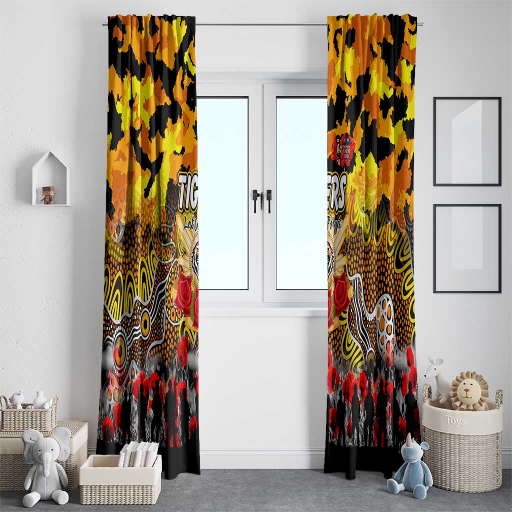 Tigers ANZAC Day Window Curtain Australian Army - Lest We Forget