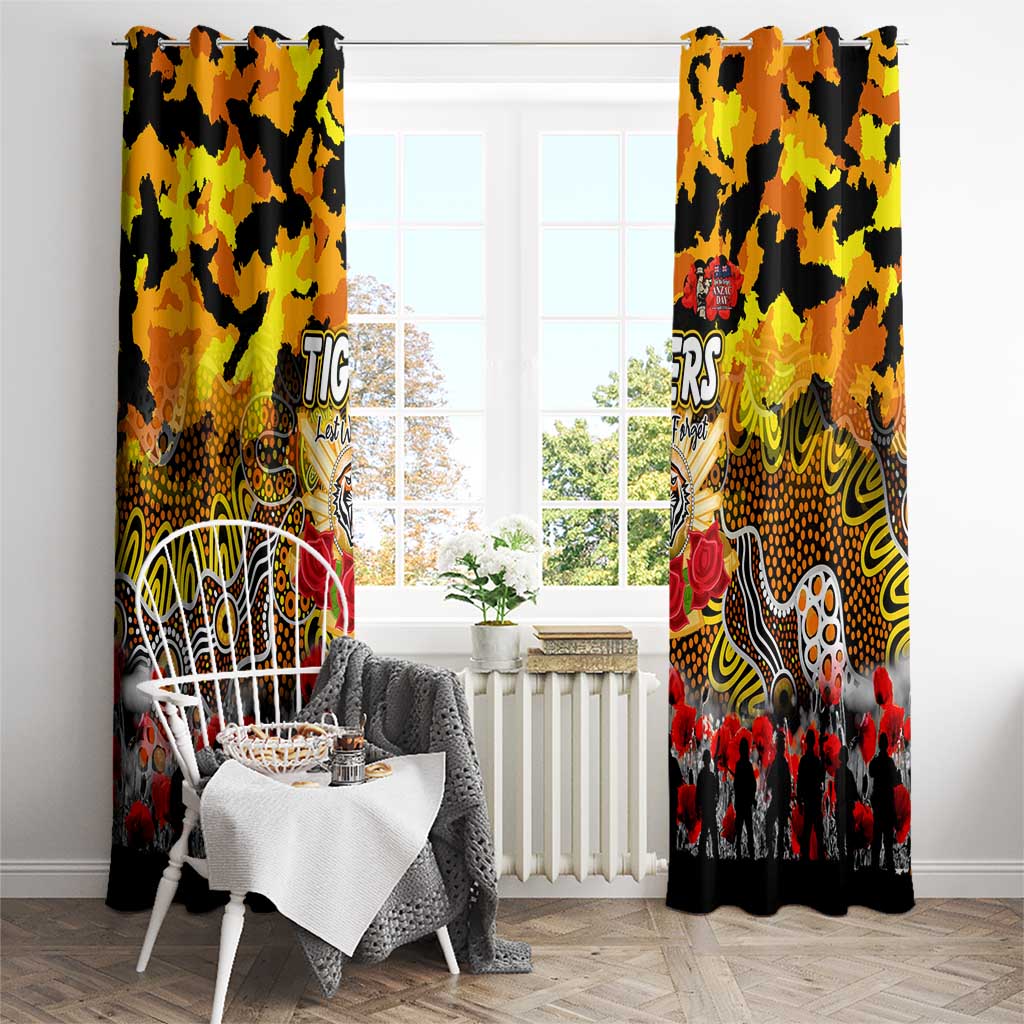 Tigers ANZAC Day Window Curtain Australian Army - Lest We Forget