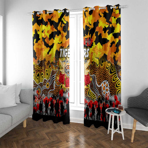 Tigers ANZAC Day Window Curtain Australian Army - Lest We Forget