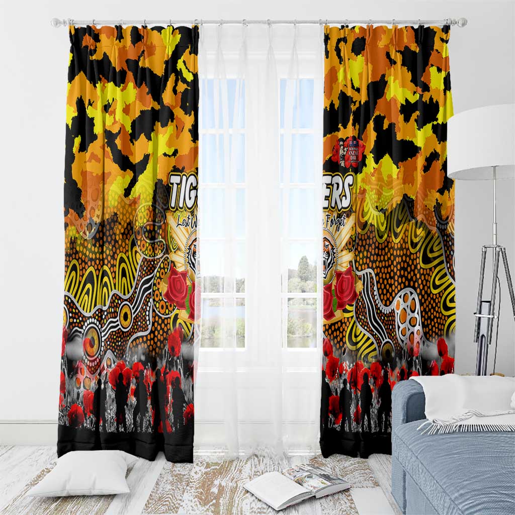 Tigers ANZAC Day Window Curtain Australian Army - Lest We Forget