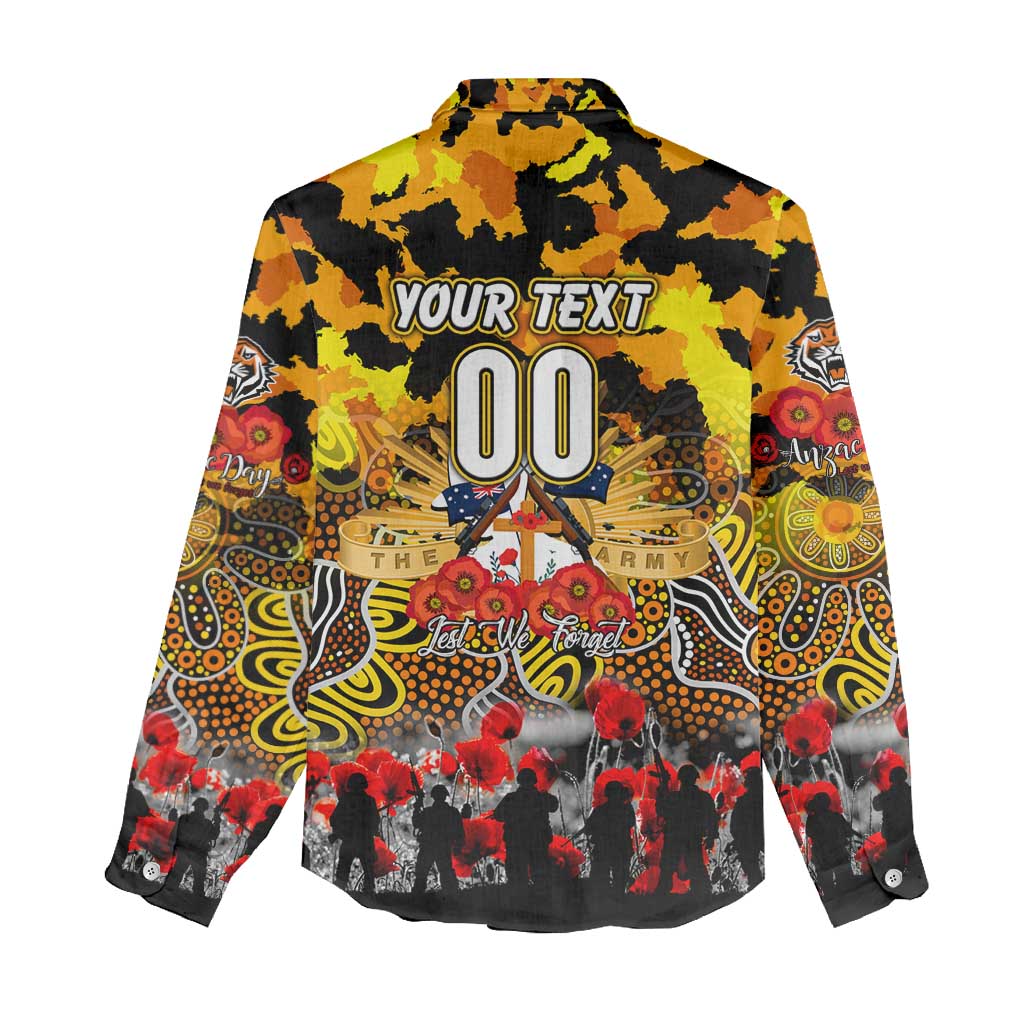 Personalized Tigers ANZAC Day Women Casual Shirt Australian Army - Lest We Forget