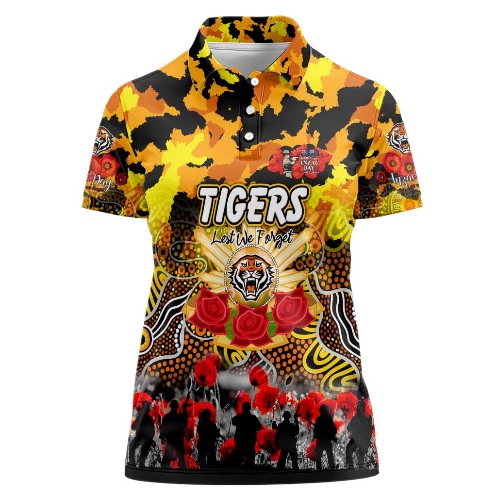 Personalized Tigers ANZAC Day Women Polo Shirt Australian Army - Lest We Forget