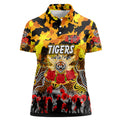 Personalized Tigers ANZAC Day Women Polo Shirt Australian Army - Lest We Forget