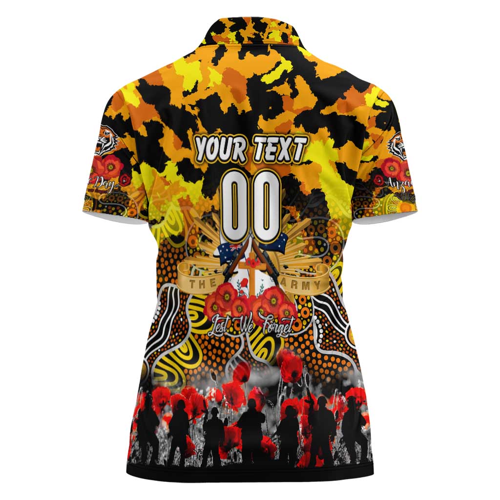 Personalized Tigers ANZAC Day Women Polo Shirt Australian Army - Lest We Forget