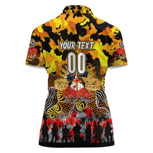 Personalized Tigers ANZAC Day Women Polo Shirt Australian Army - Lest We Forget