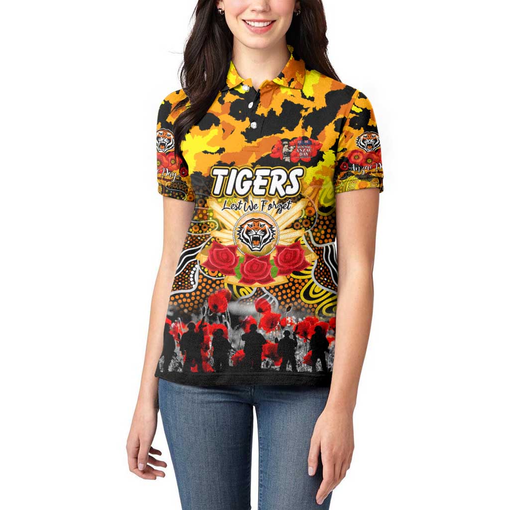 Personalized Tigers ANZAC Day Women Polo Shirt Australian Army - Lest We Forget