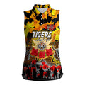 Personalized Tigers ANZAC Day Women Sleeveless Polo Shirt Australian Army - Lest We Forget