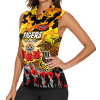 Personalized Tigers ANZAC Day Women Sleeveless Polo Shirt Australian Army - Lest We Forget