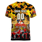 Personalized Tigers ANZAC Day Women V-Neck T-Shirt Australian Army - Lest We Forget