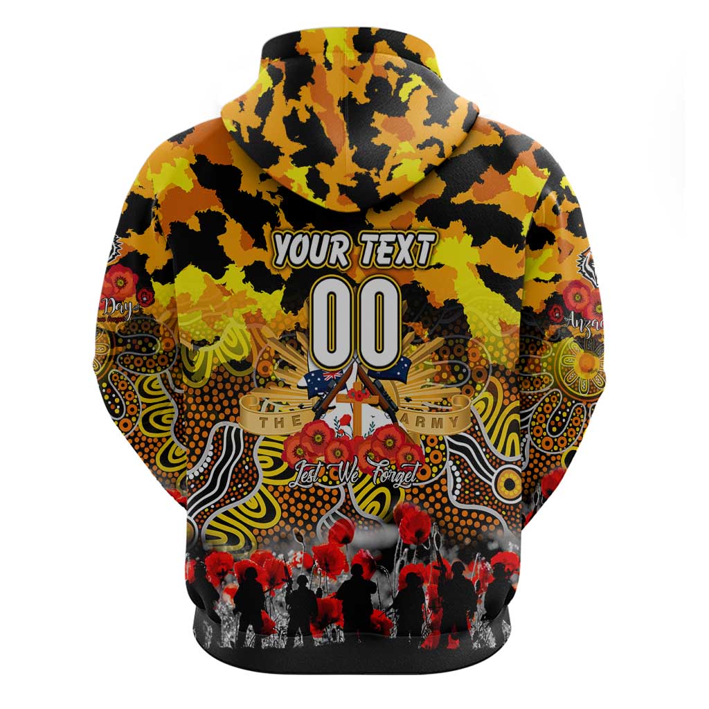 Personalized Tigers ANZAC Day Zip Hoodie Australian Army - Lest We Forget