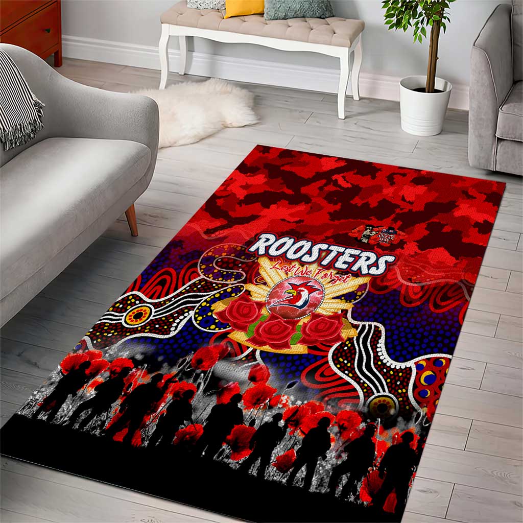 Roosters ANZAC Day Area Rug Australian Army - Lest We Forget