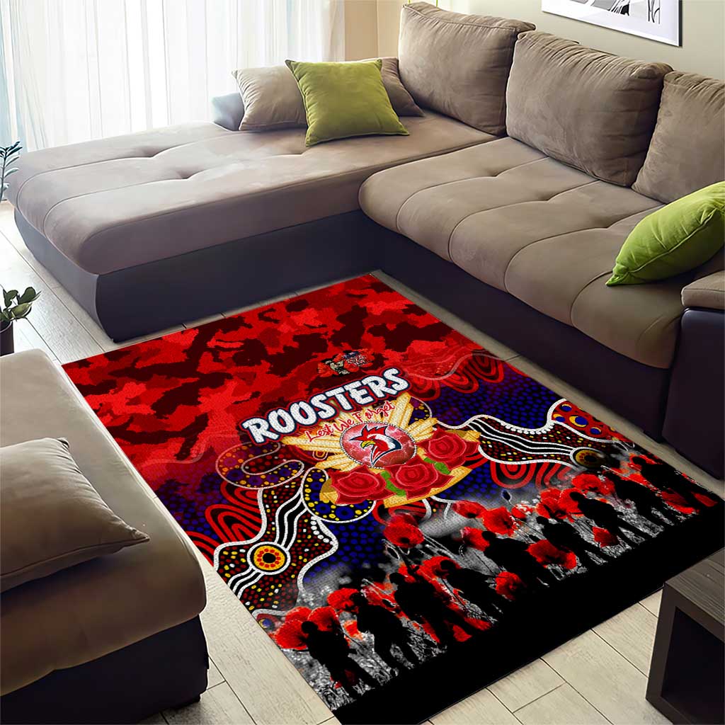 Roosters ANZAC Day Area Rug Australian Army - Lest We Forget