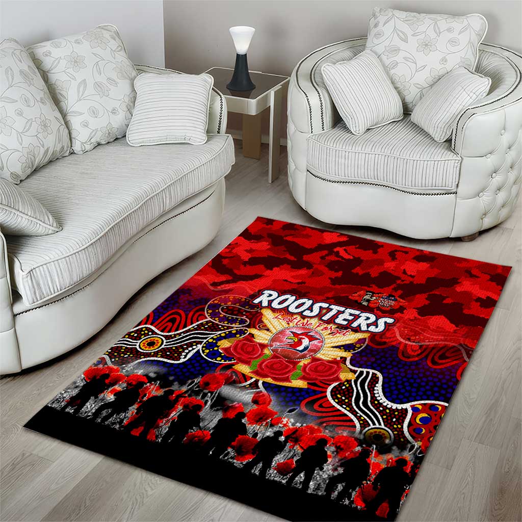Roosters ANZAC Day Area Rug Australian Army - Lest We Forget