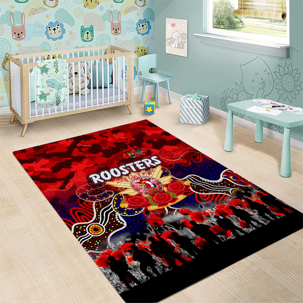 Roosters ANZAC Day Area Rug Australian Army - Lest We Forget